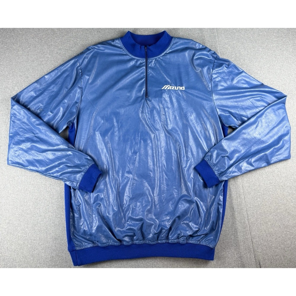 Vintage Mizuno USA Pullover Windbreaker Jacket Blue 1/4 Zip XXL Baseball Golf